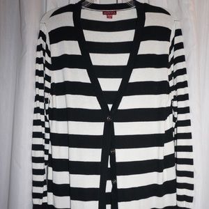 Merona; black and white striped sweater